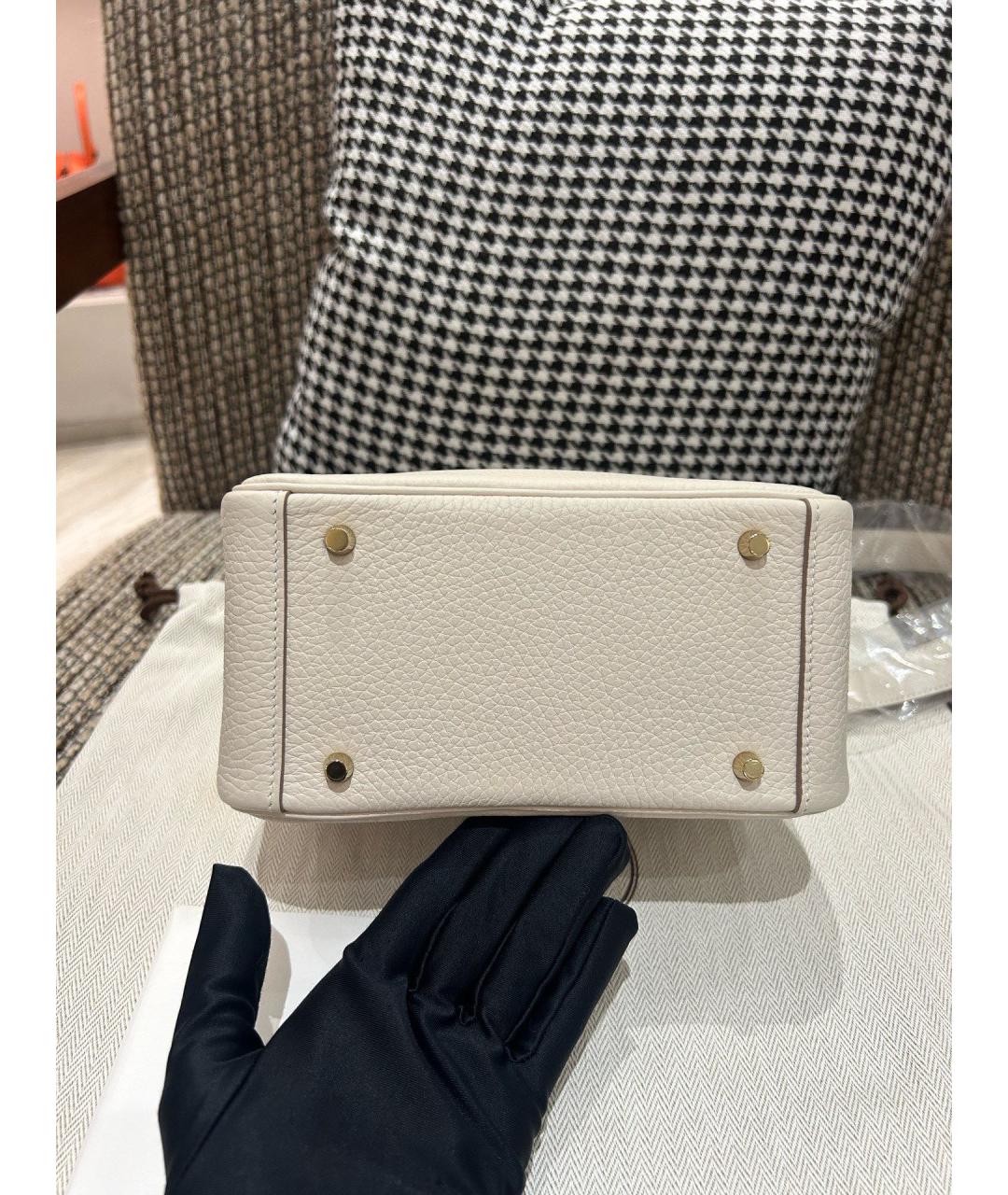 HERMES Белая кожаная сумка через плечо, фото 9