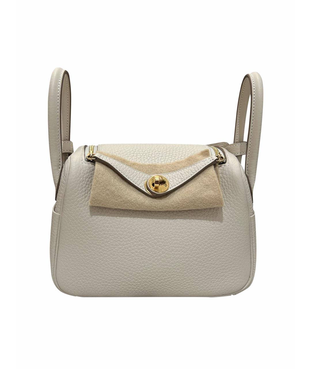 HERMES Белая кожаная сумка через плечо, фото 1