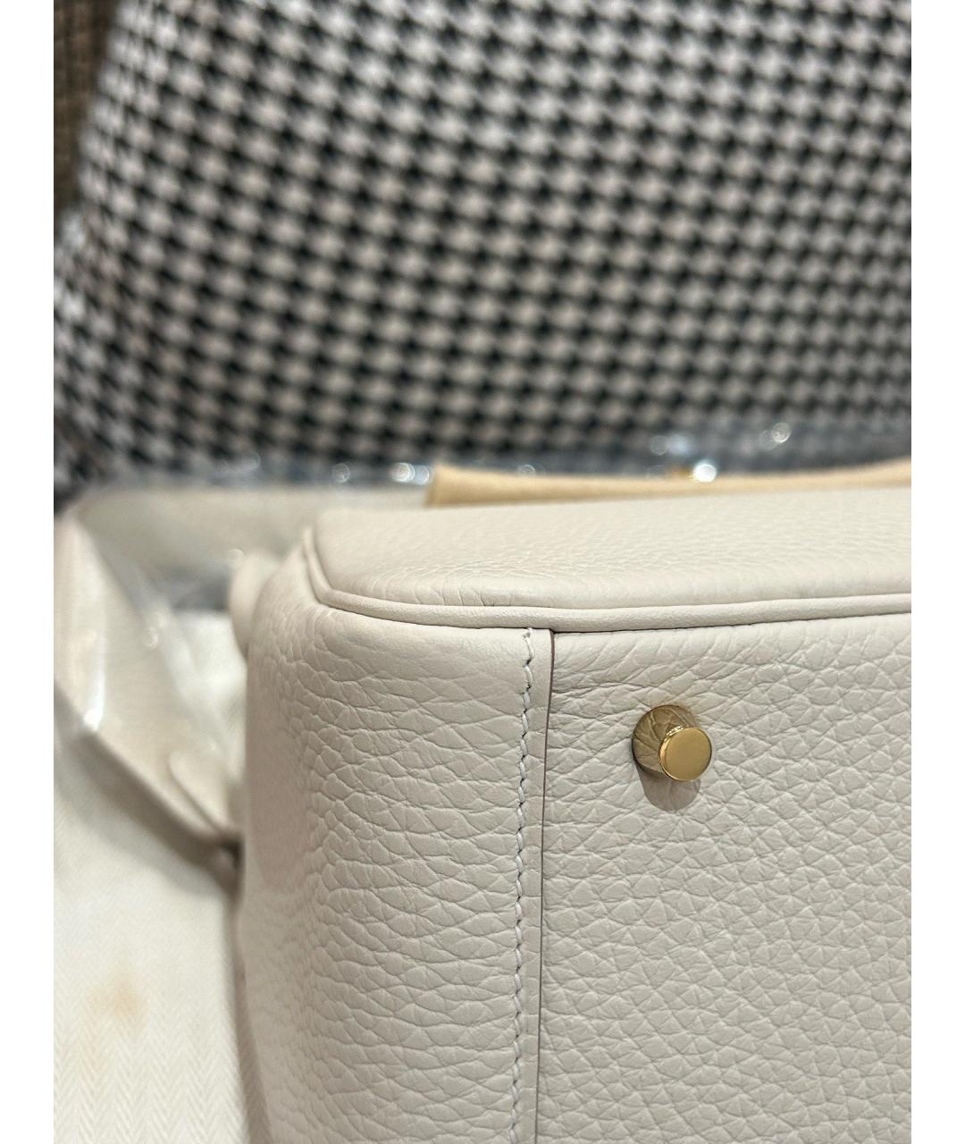 HERMES Белая кожаная сумка через плечо, фото 6