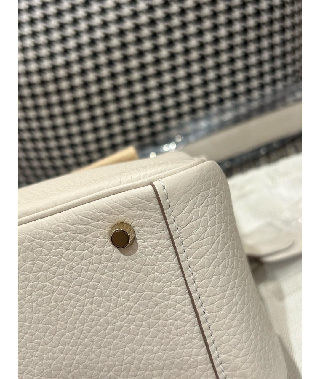 HERMES Белая кожаная сумка через плечо, фото 8