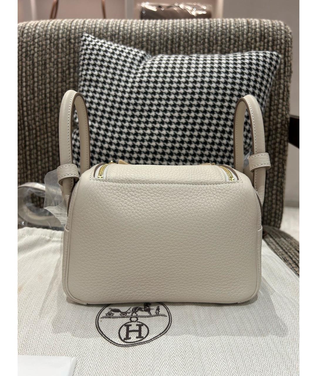 HERMES Белая кожаная сумка через плечо, фото 4