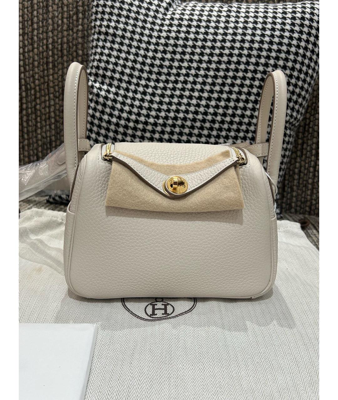 HERMES Белая кожаная сумка через плечо, фото 10