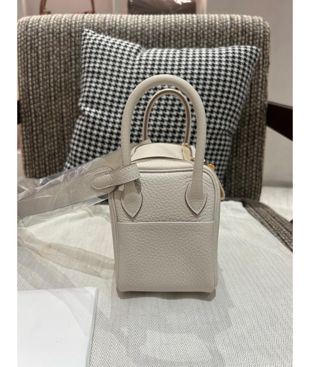 HERMES Белая кожаная сумка через плечо, фото 3