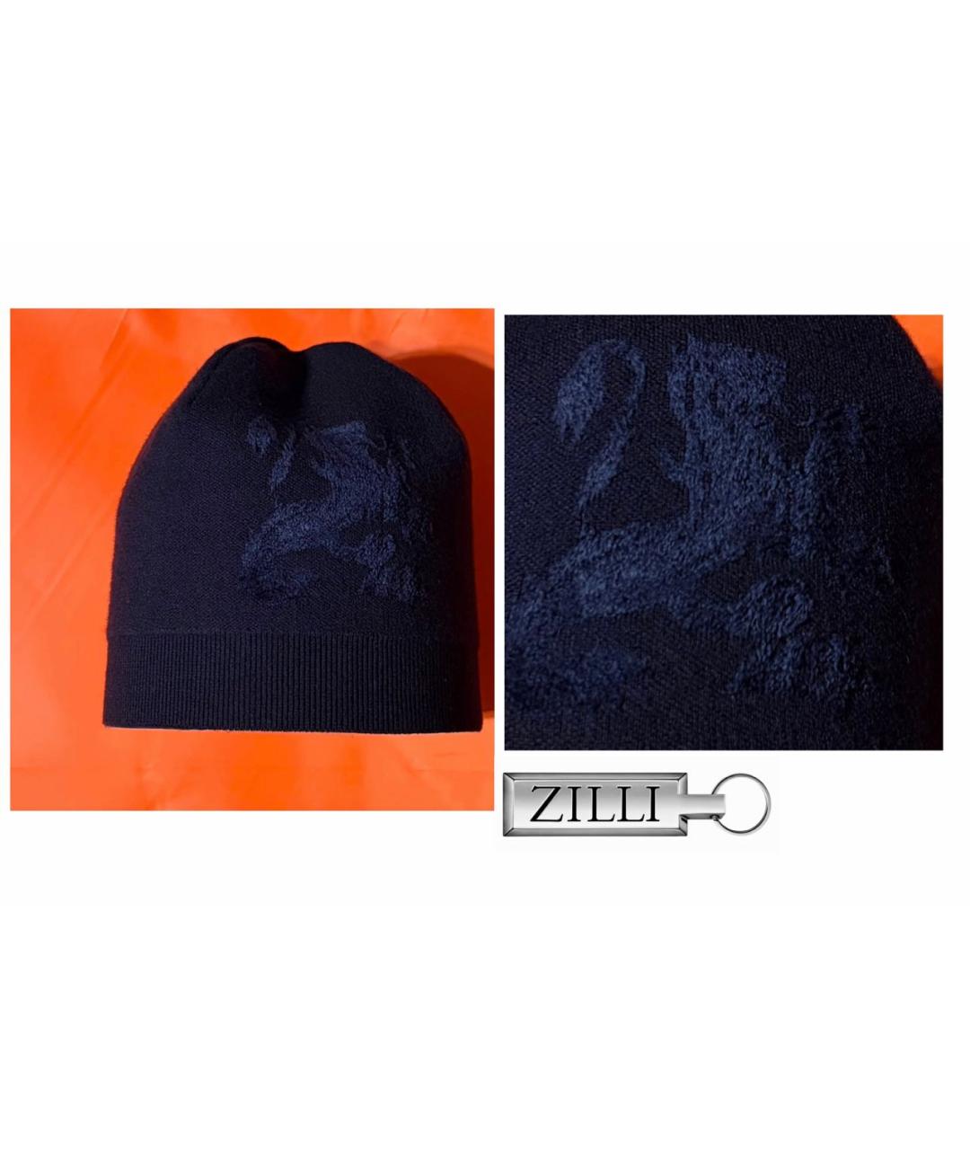 ZILLI Темно-синяя шапка, фото 6