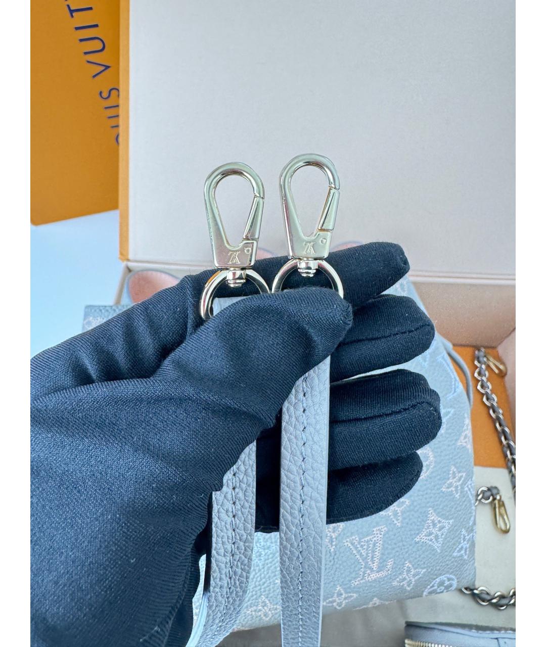 LOUIS VUITTON Серая кожаная сумка через плечо, фото 5