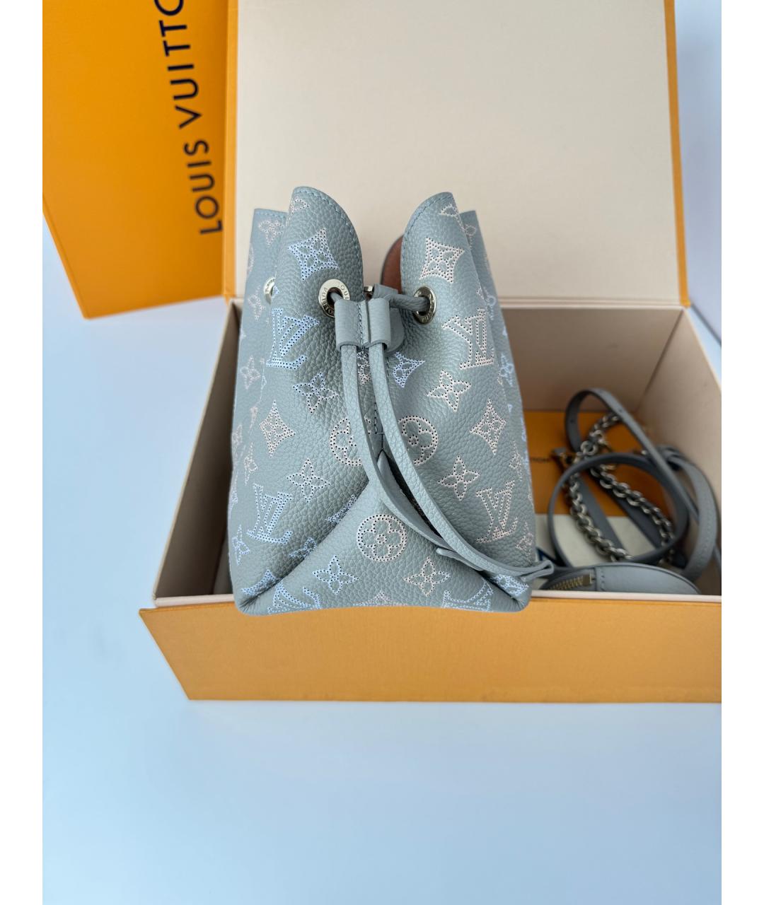 LOUIS VUITTON Серая кожаная сумка через плечо, фото 3