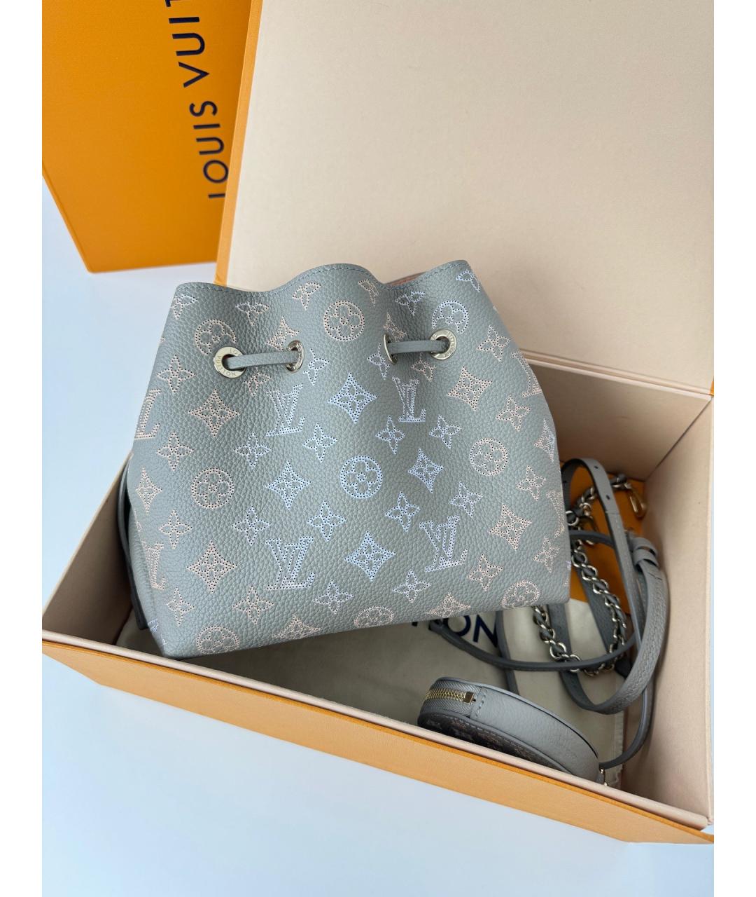 LOUIS VUITTON Серая кожаная сумка через плечо, фото 2