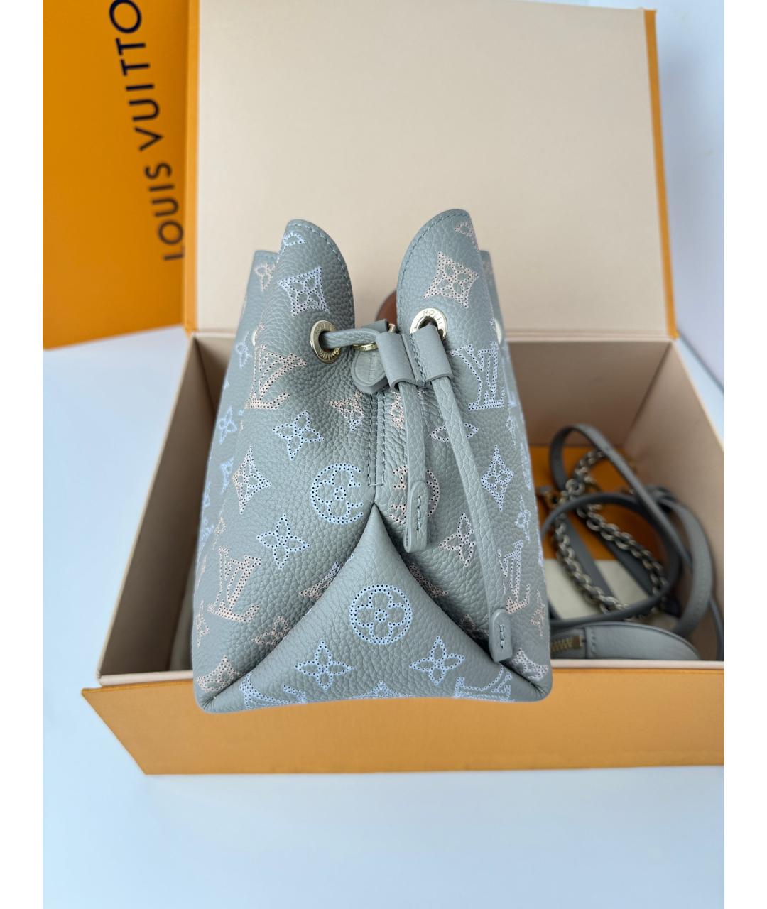 LOUIS VUITTON Серая кожаная сумка через плечо, фото 4