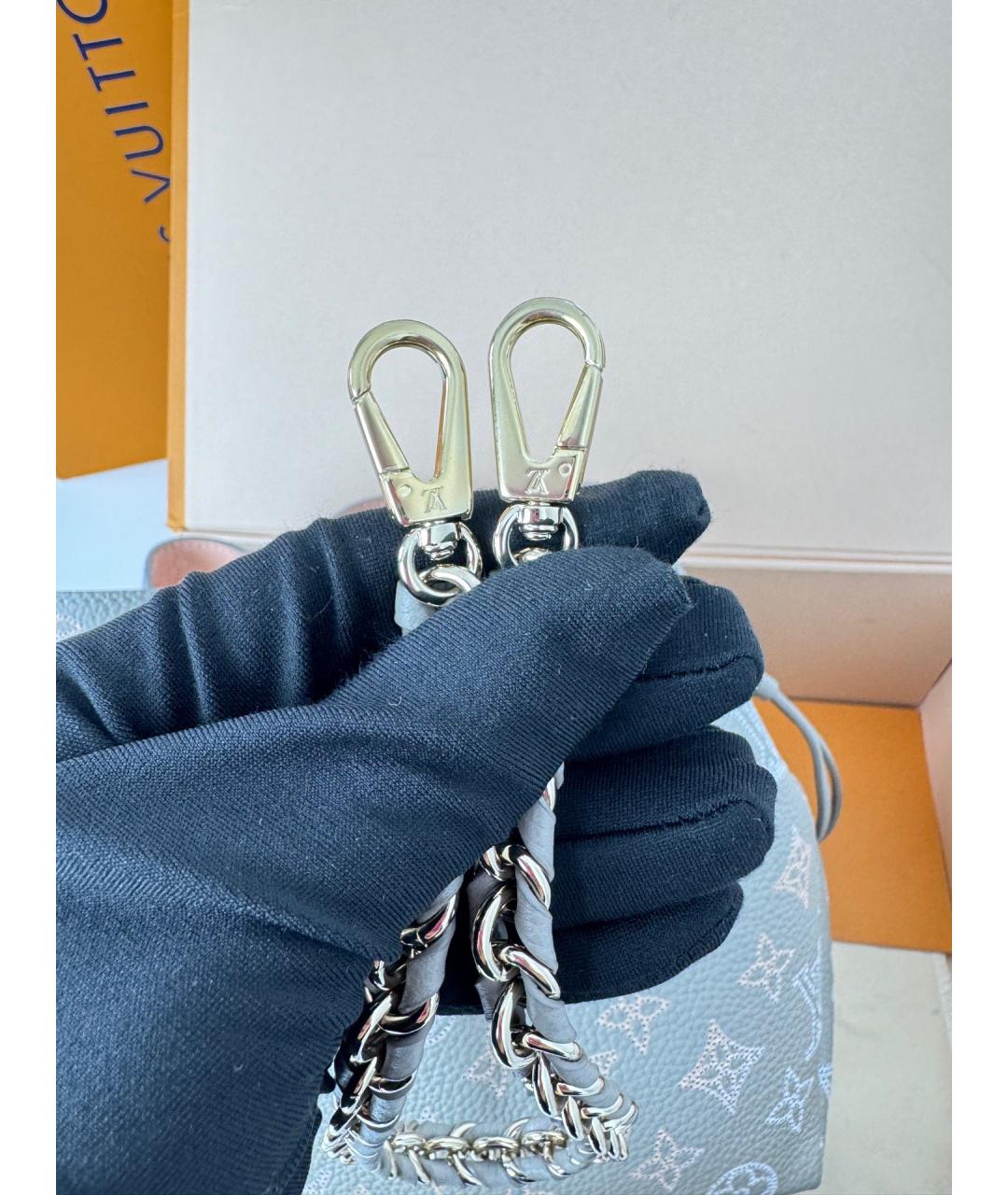 LOUIS VUITTON Серая кожаная сумка через плечо, фото 7