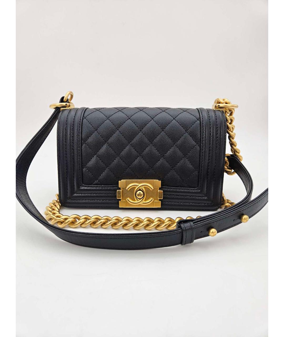 CHANEL Черная кожаная сумка через плечо, фото 3