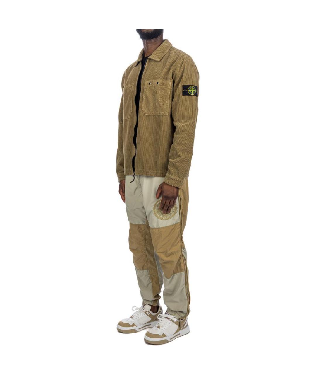 STONE ISLAND Бежевые повседневные брюки, фото 4