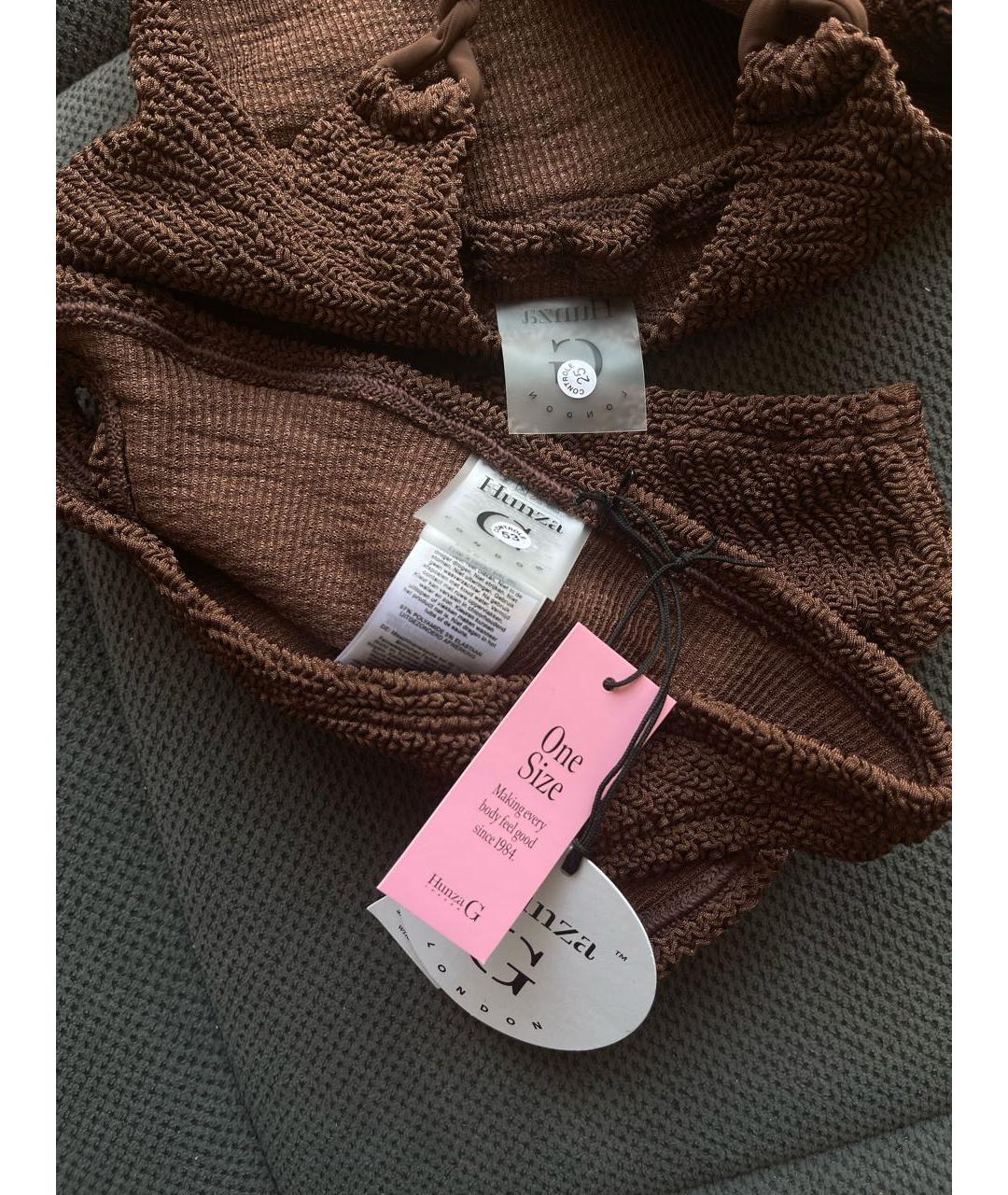 HUNZA G Коричневый купальник, фото 4