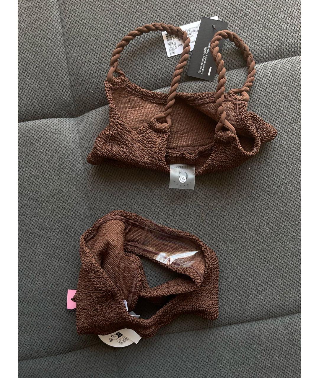 HUNZA G Коричневый купальник, фото 5