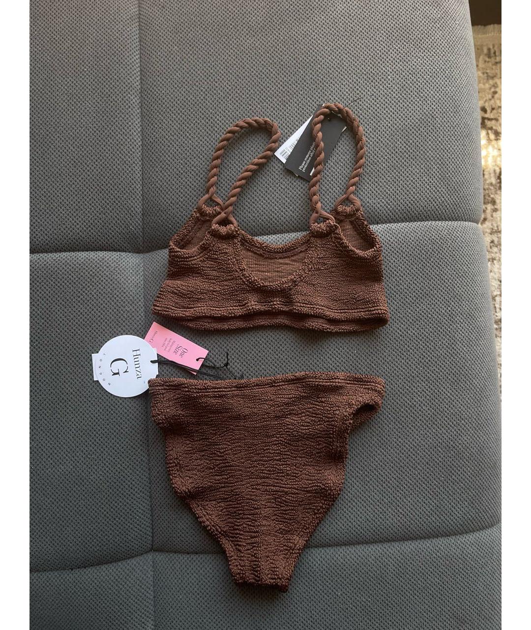 HUNZA G Коричневый купальник, фото 3