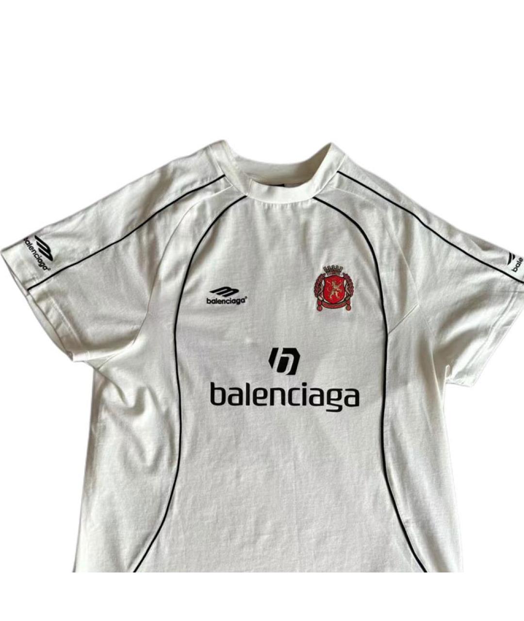 BALENCIAGA Белая хлопковая футболка, фото 3