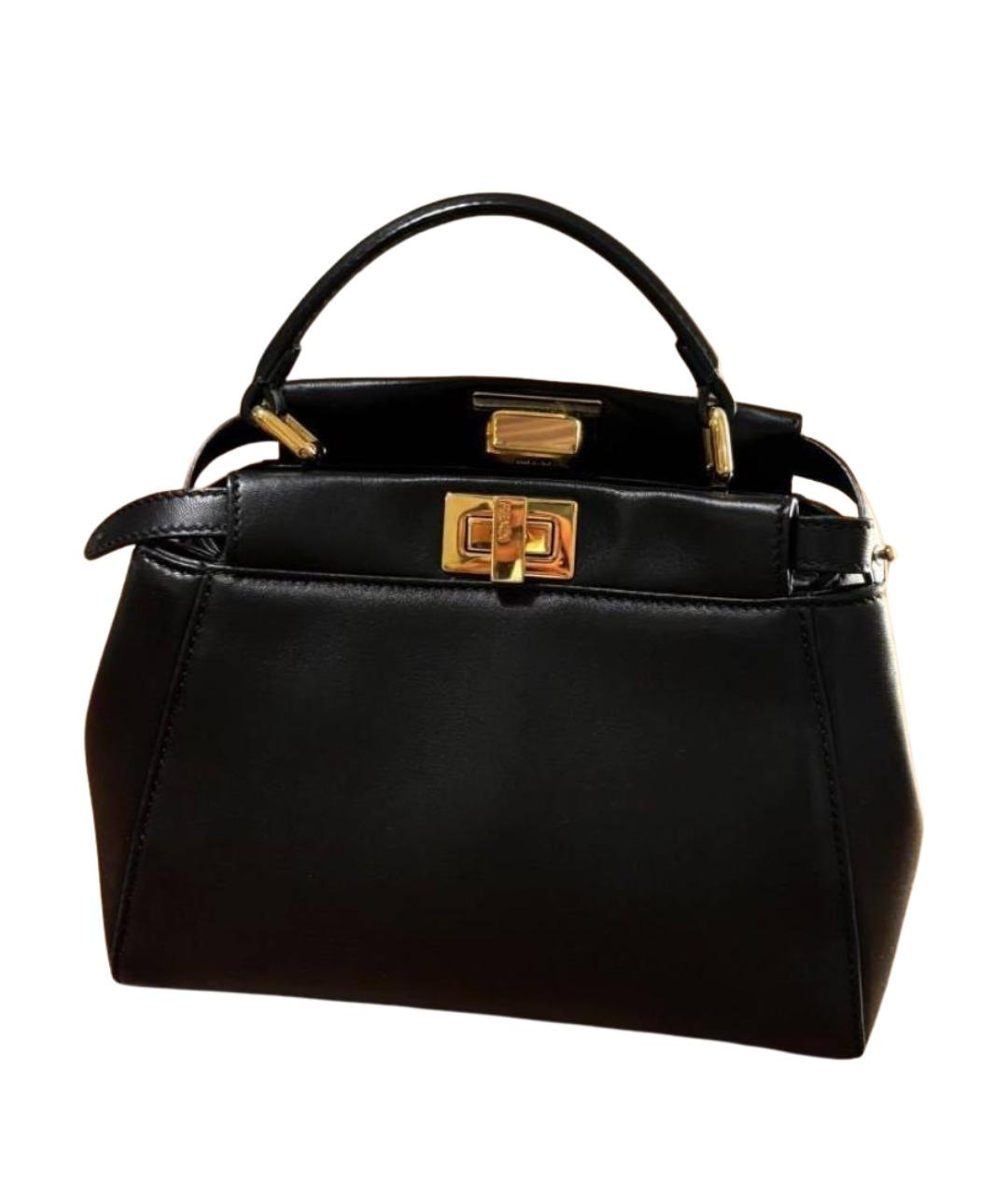 FENDI Черная кожаная сумка через плечо, фото 1