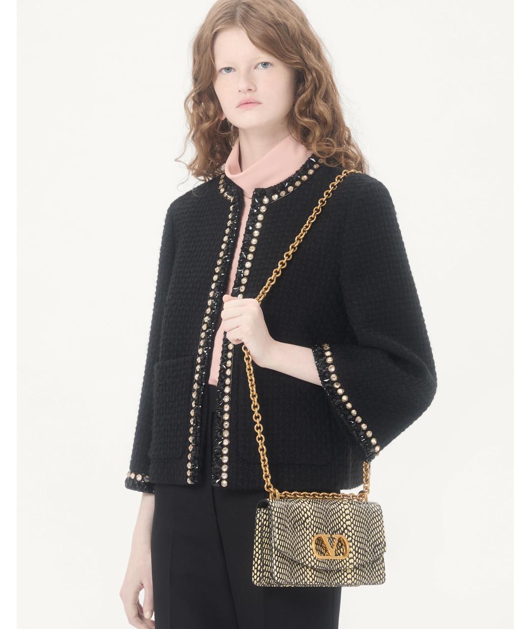 VALENTINO Черный твидовый жакет/пиджак, фото 3