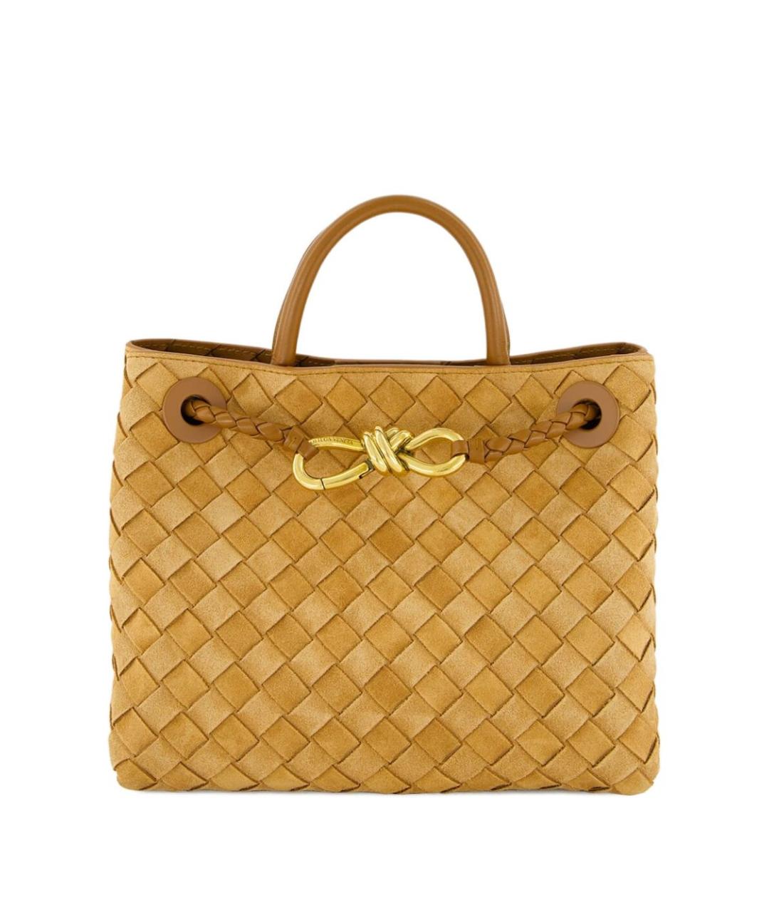 BOTTEGA VENETA Желтая кожаная сумка с короткими ручками, фото 2