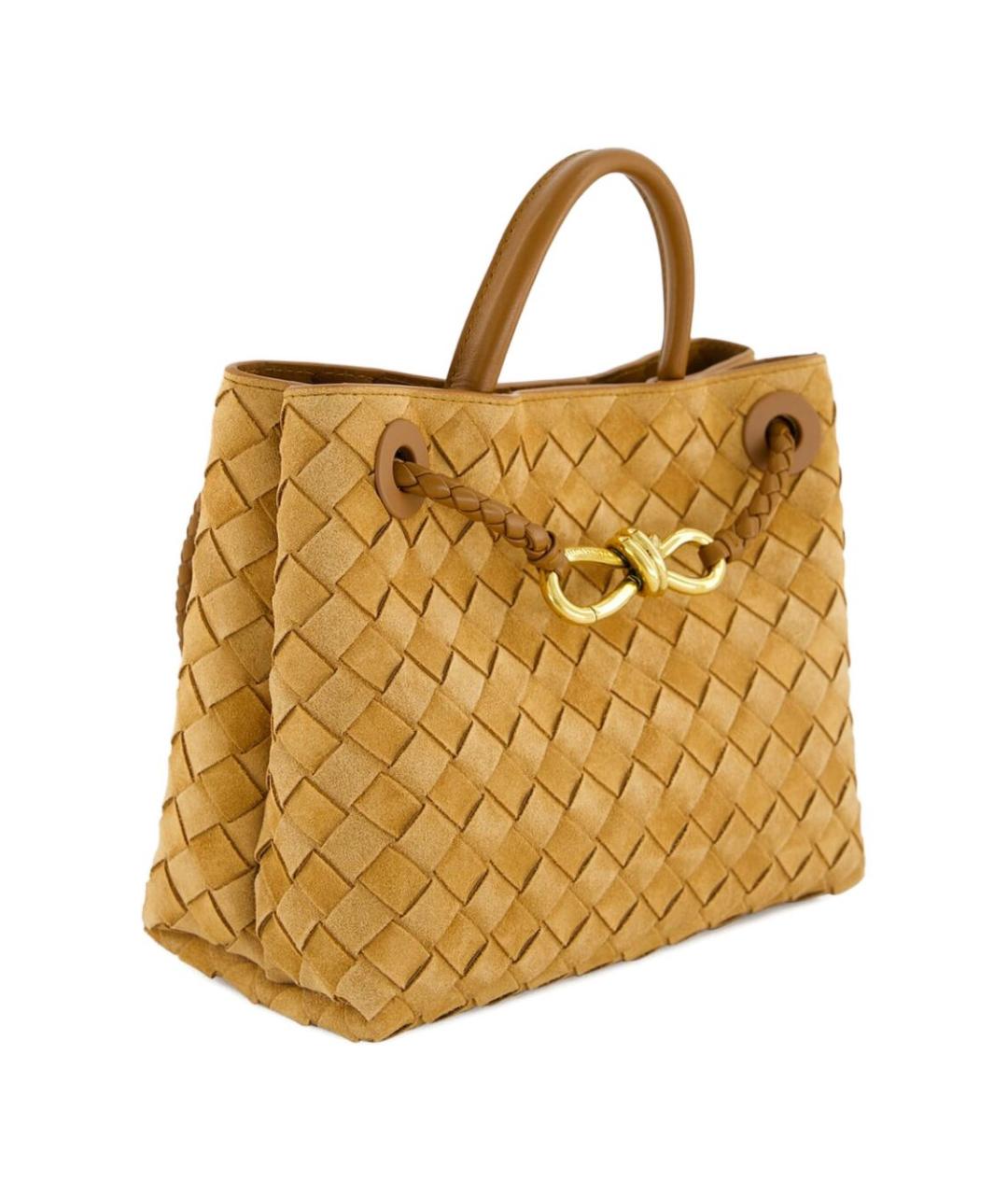 BOTTEGA VENETA Желтая кожаная сумка с короткими ручками, фото 5