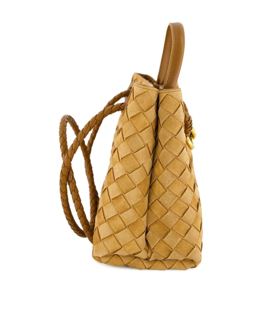 BOTTEGA VENETA Желтая кожаная сумка с короткими ручками, фото 3