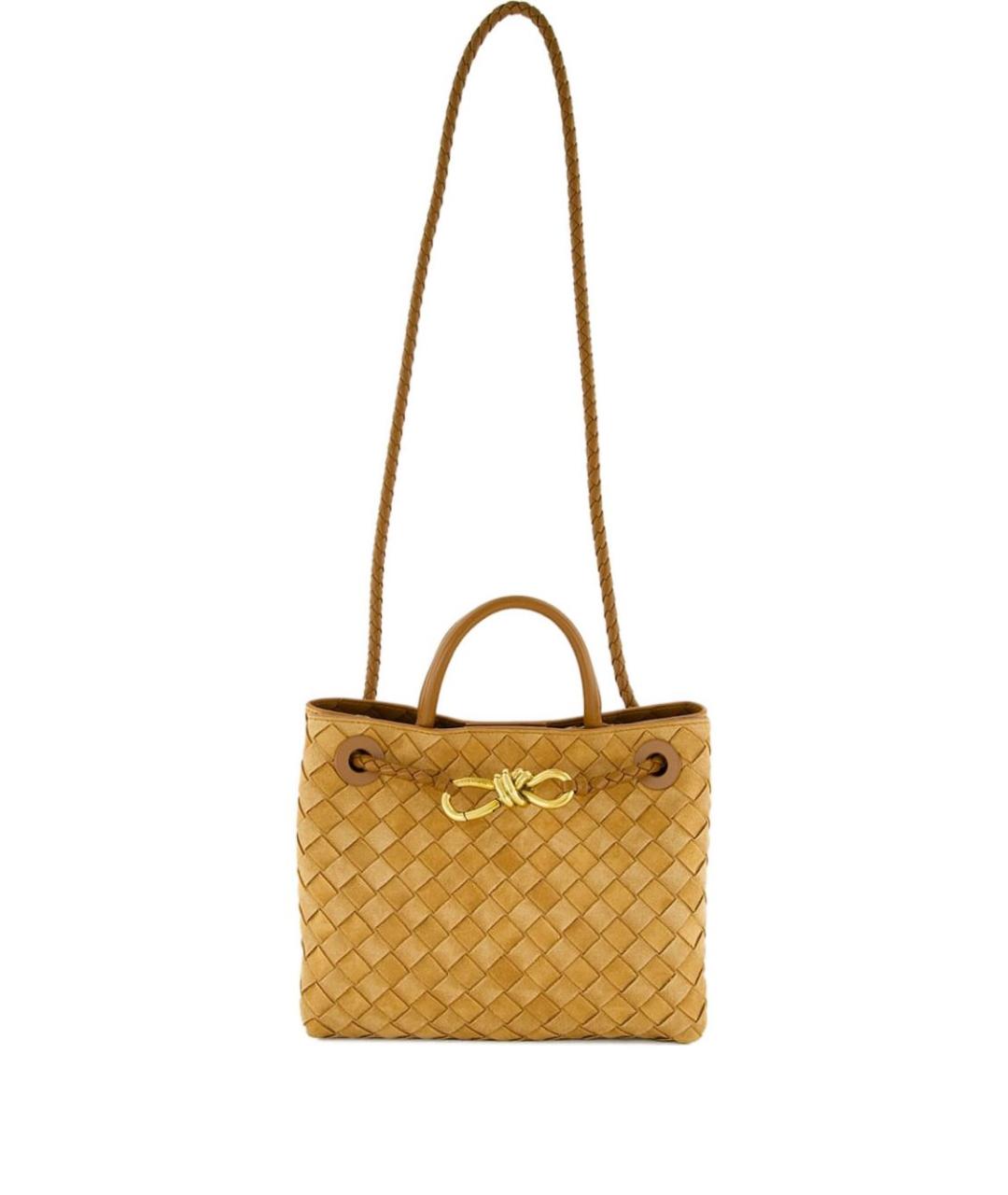 BOTTEGA VENETA Желтая кожаная сумка с короткими ручками, фото 1