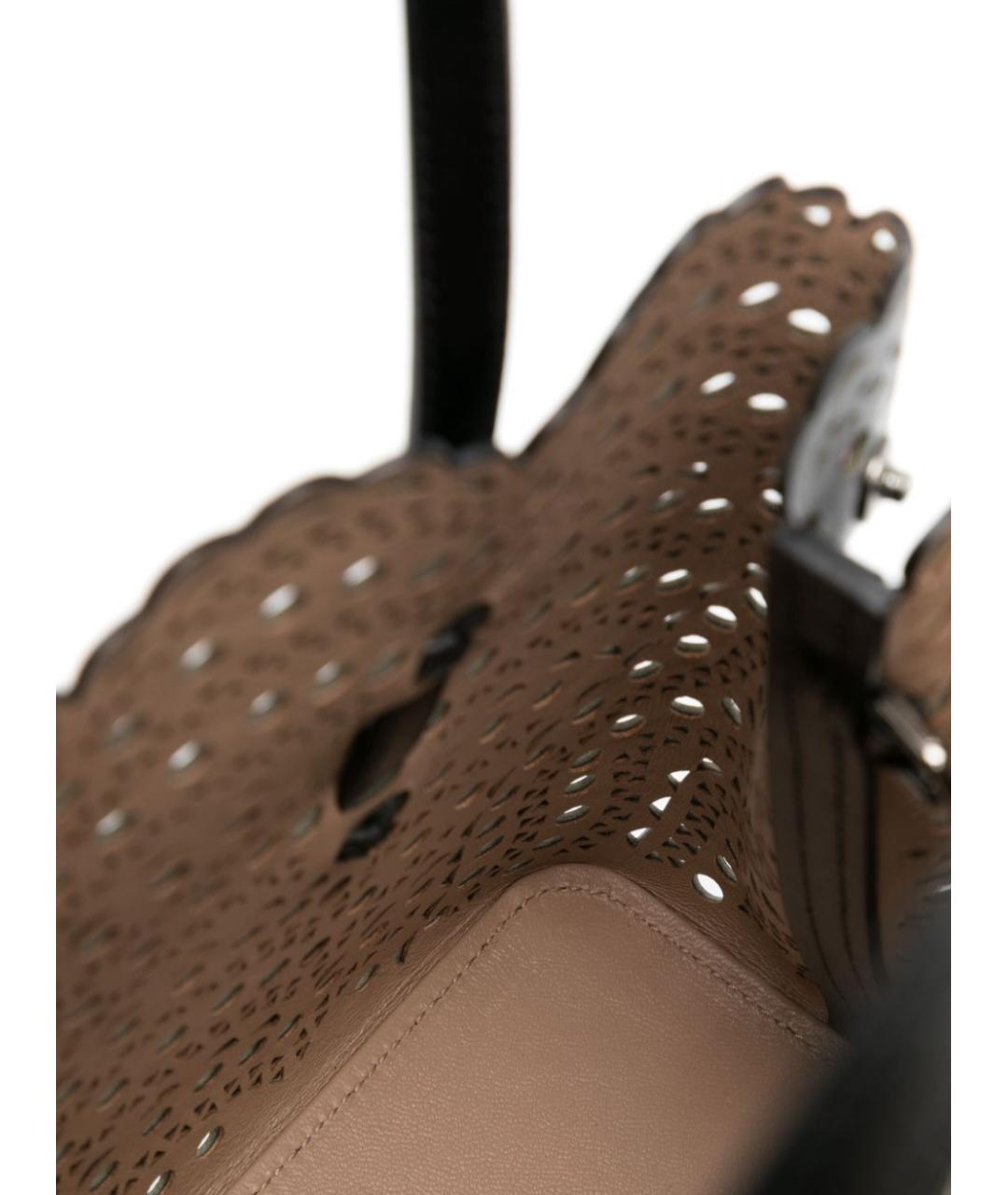 ALAIA Черная кожаная сумка с короткими ручками, фото 4