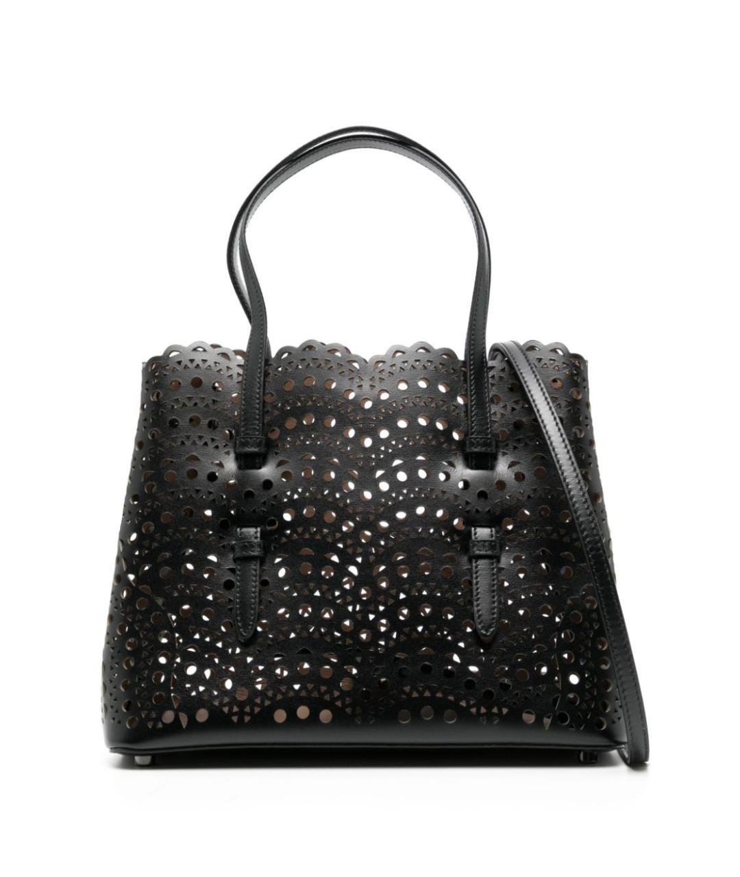 ALAIA Черная кожаная сумка с короткими ручками, фото 1