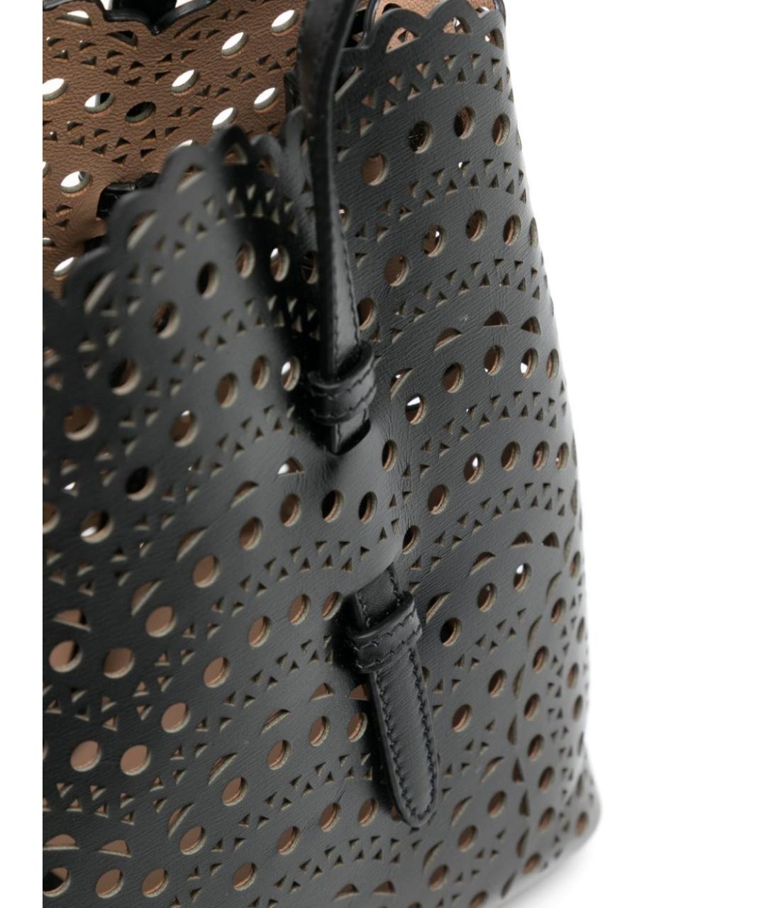 ALAIA Черная кожаная сумка с короткими ручками, фото 6