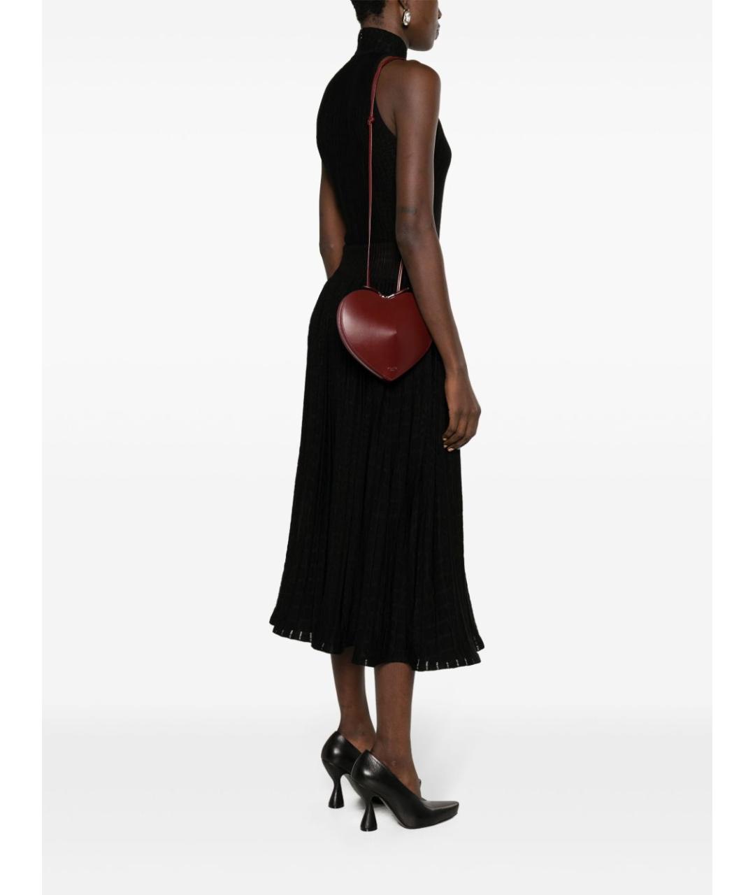 ALAIA Бордовая кожаная сумка через плечо, фото 3