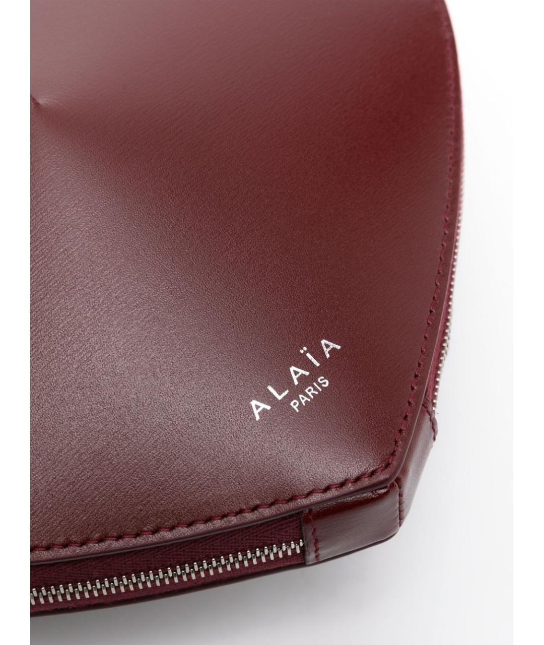 ALAIA Бордовая кожаная сумка через плечо, фото 5