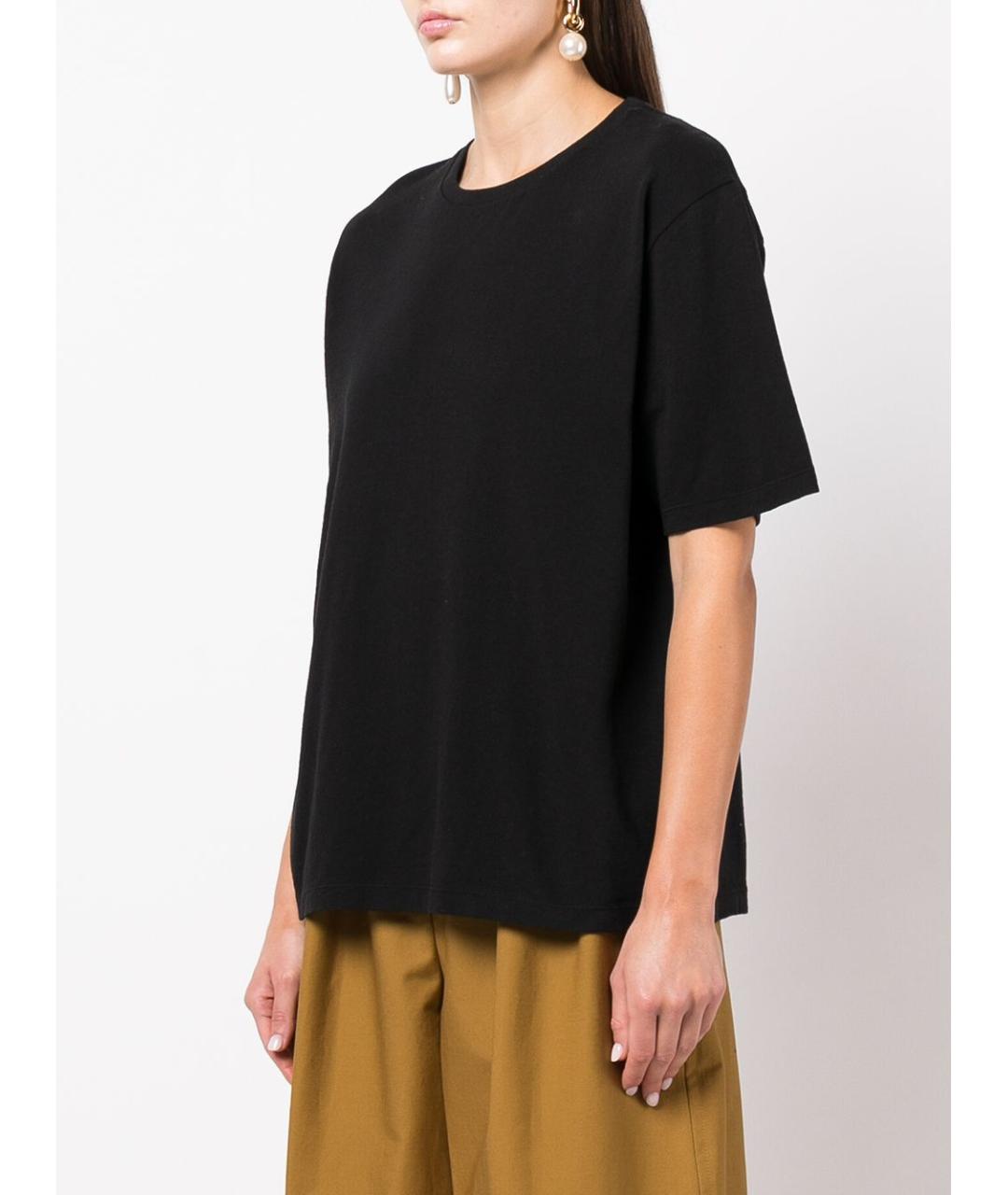 KHAITE Черная хлопковая футболка, фото 4