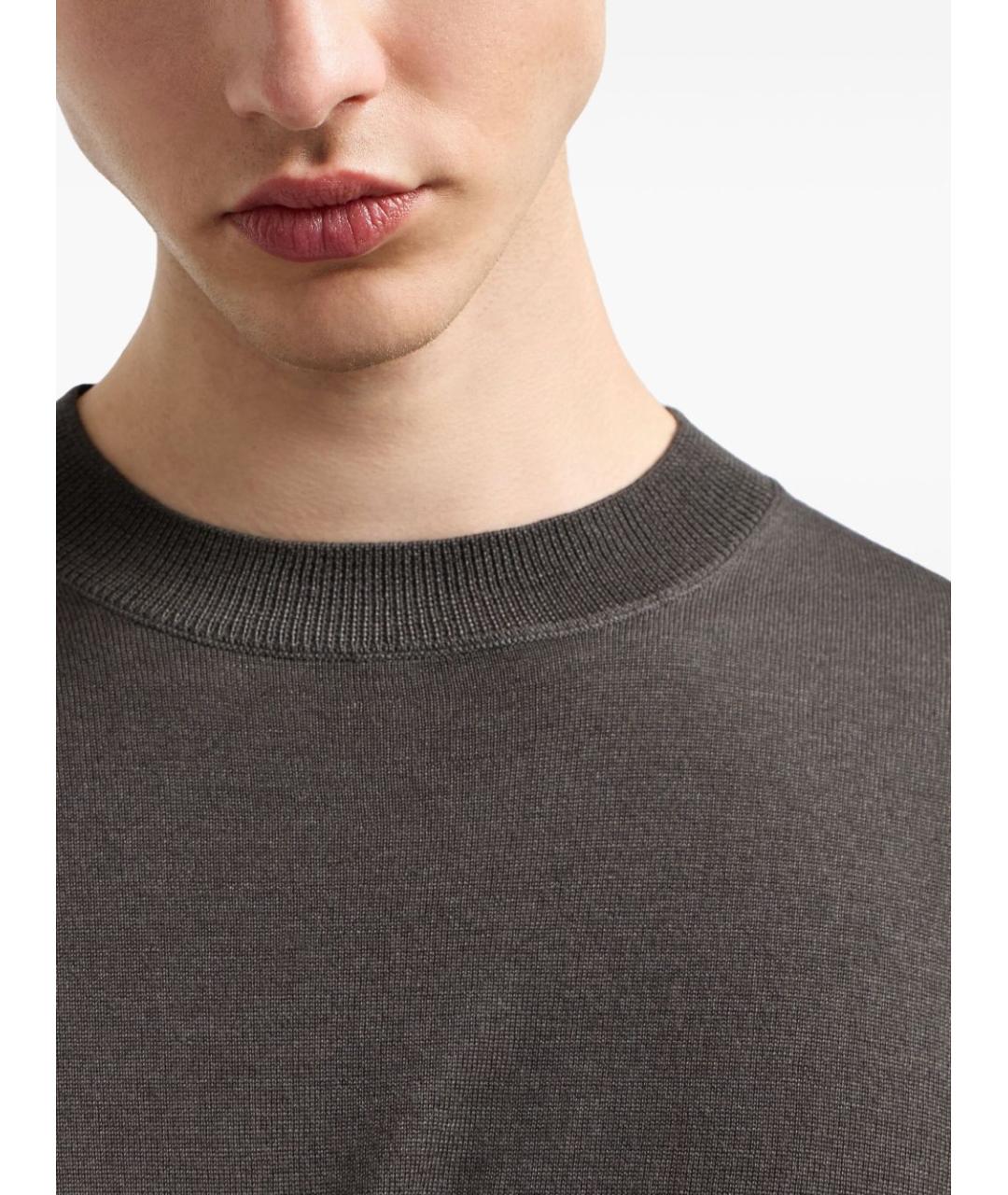 EMPORIO ARMANI Серый шерстяной джемпер / свитер, фото 3