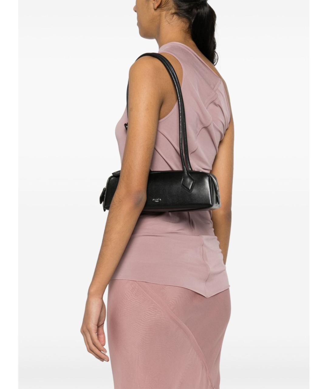 ALAIA Черная кожаная сумка через плечо, фото 5