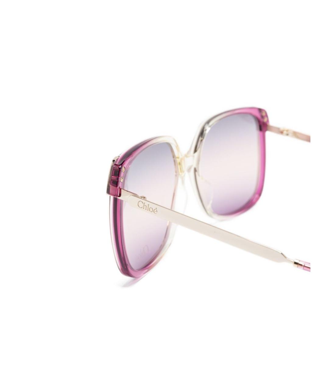 CHLOE Розовые металлические солнцезащитные очки, фото 2