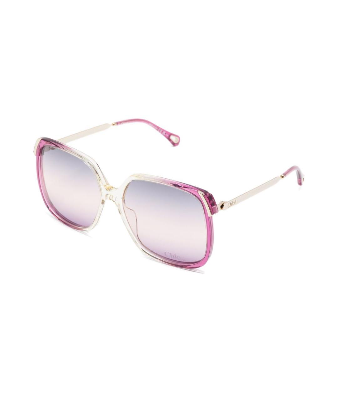 CHLOE Розовые металлические солнцезащитные очки, фото 3