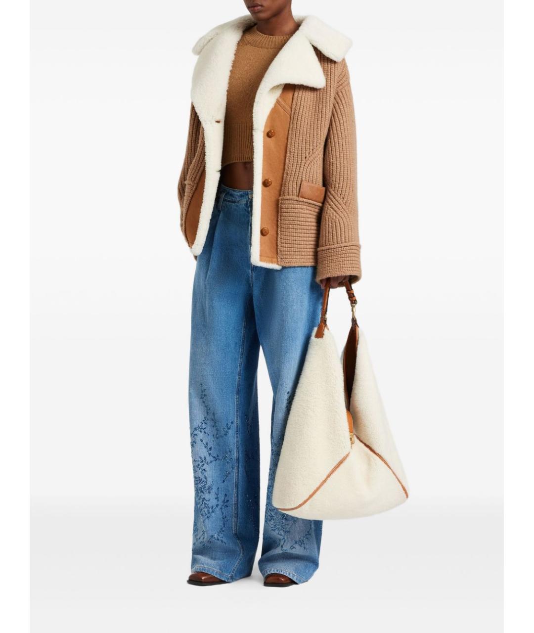 ERMANNO SCERVINO Бежевая замшевая дубленка, фото 3