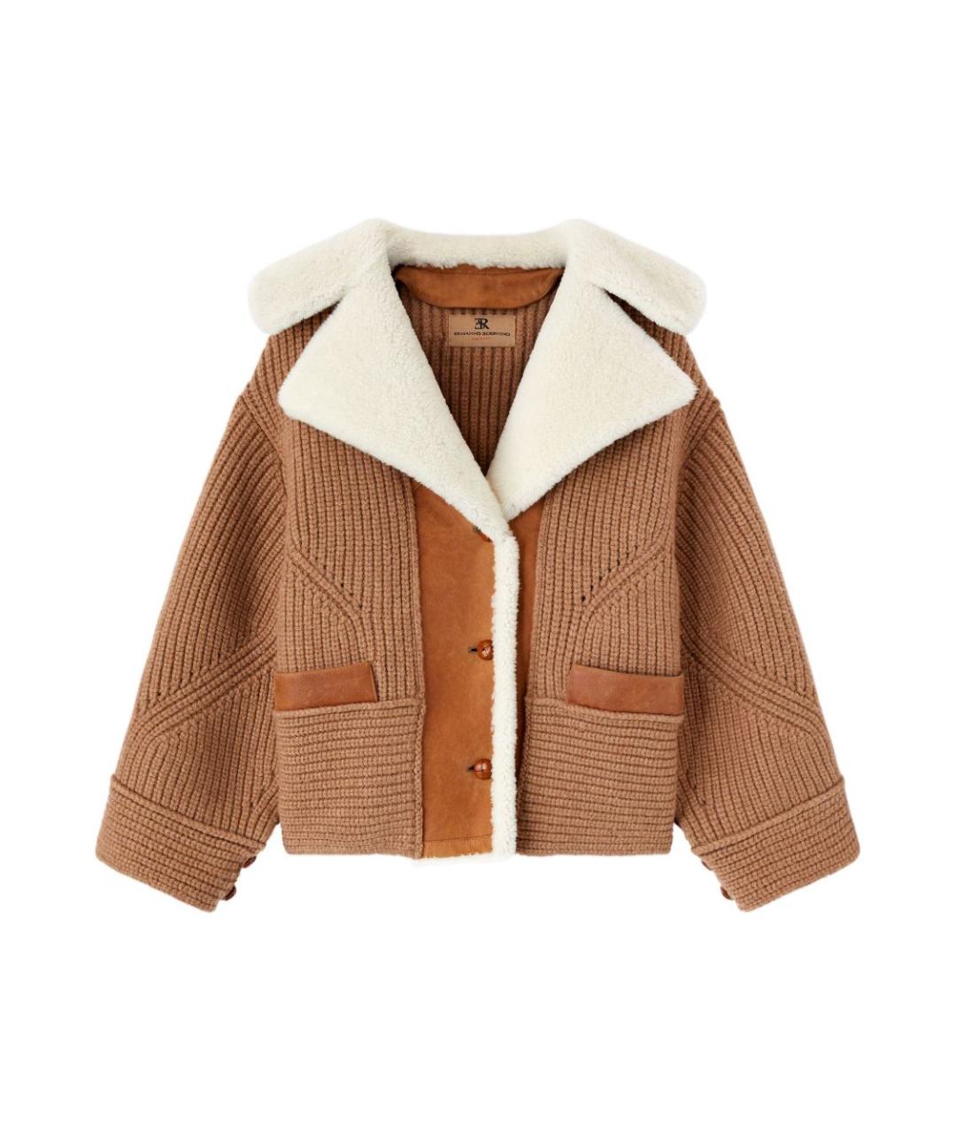 ERMANNO SCERVINO Бежевая замшевая дубленка, фото 1