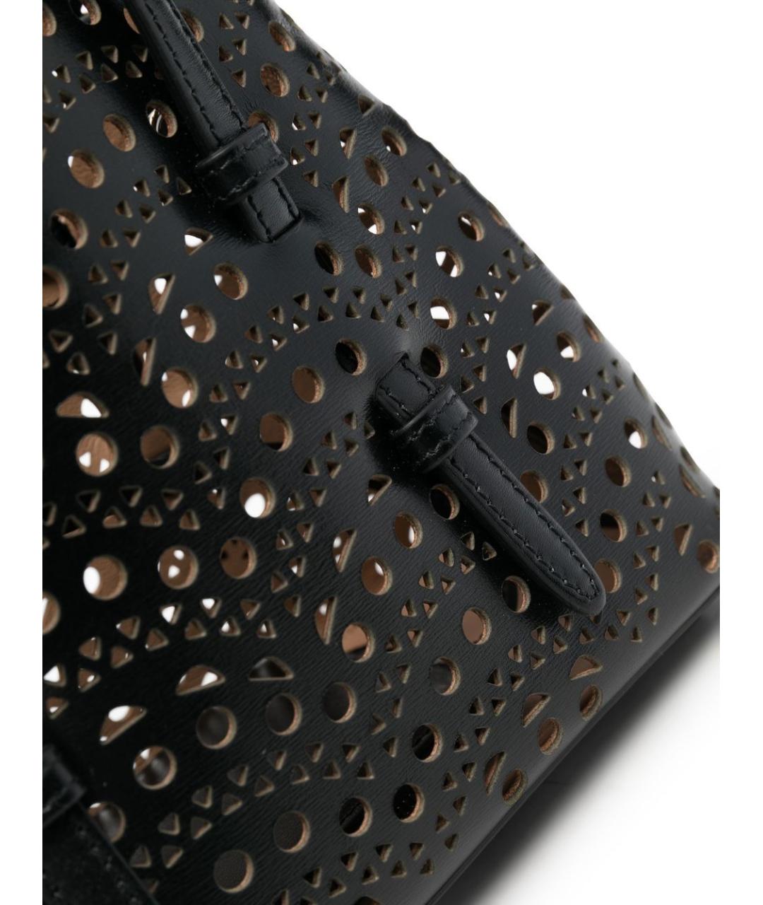 ALAIA Черная кожаная сумка с короткими ручками, фото 2