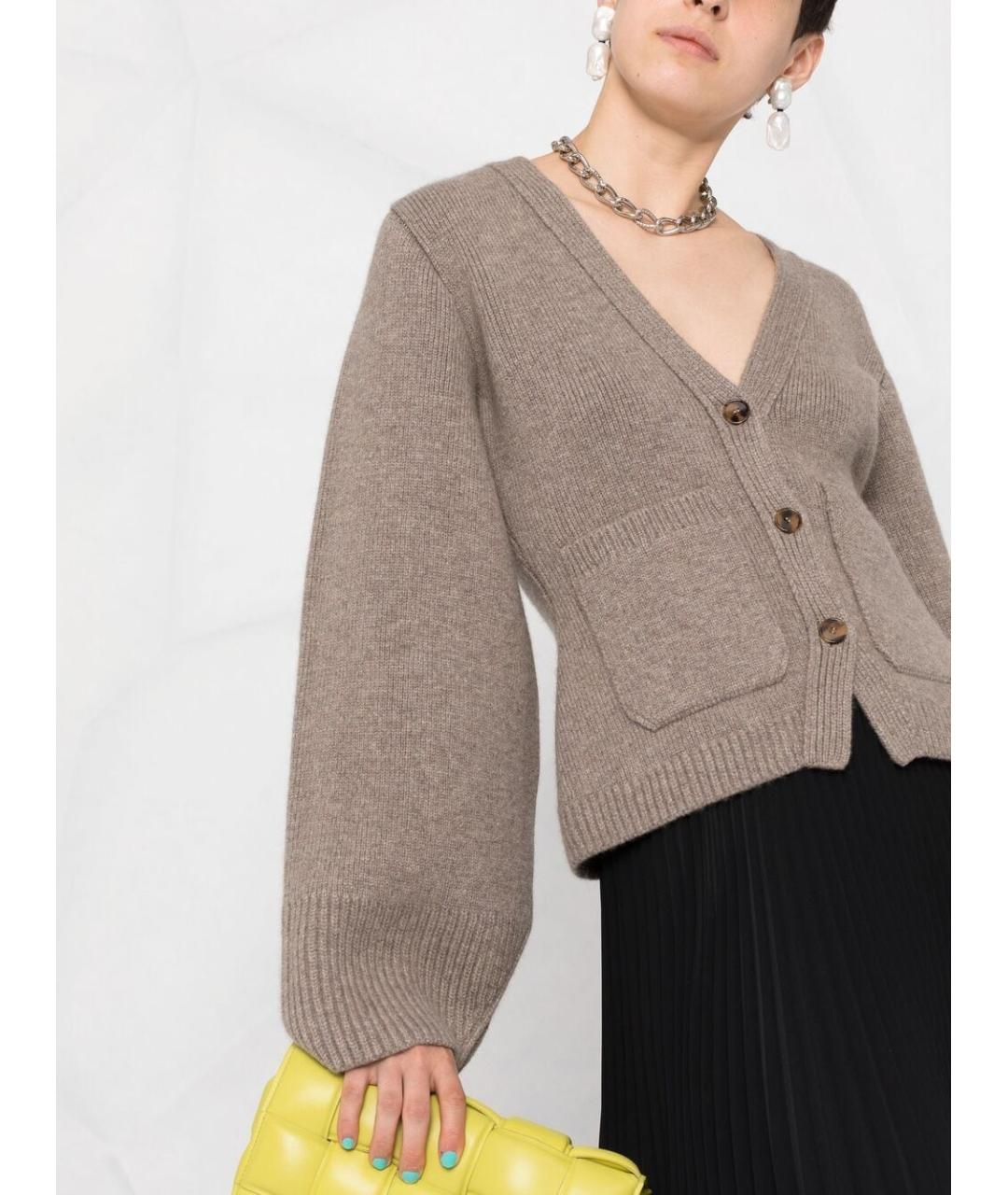 KHAITE Бежевый кашемировый кардиган, фото 5