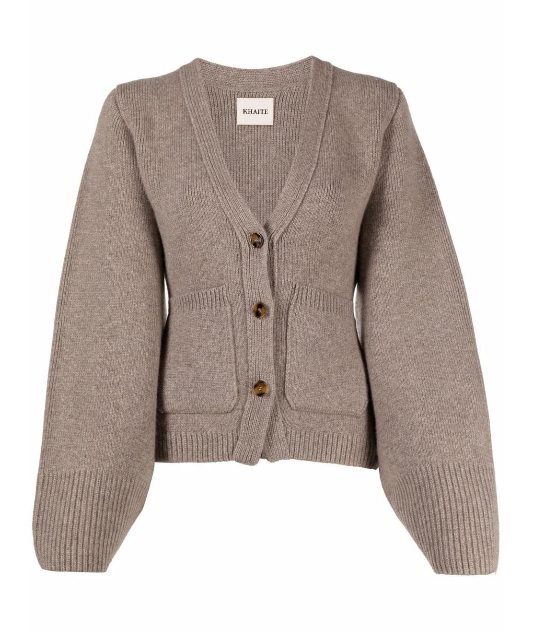 KHAITE Бежевый кашемировый кардиган, фото 1