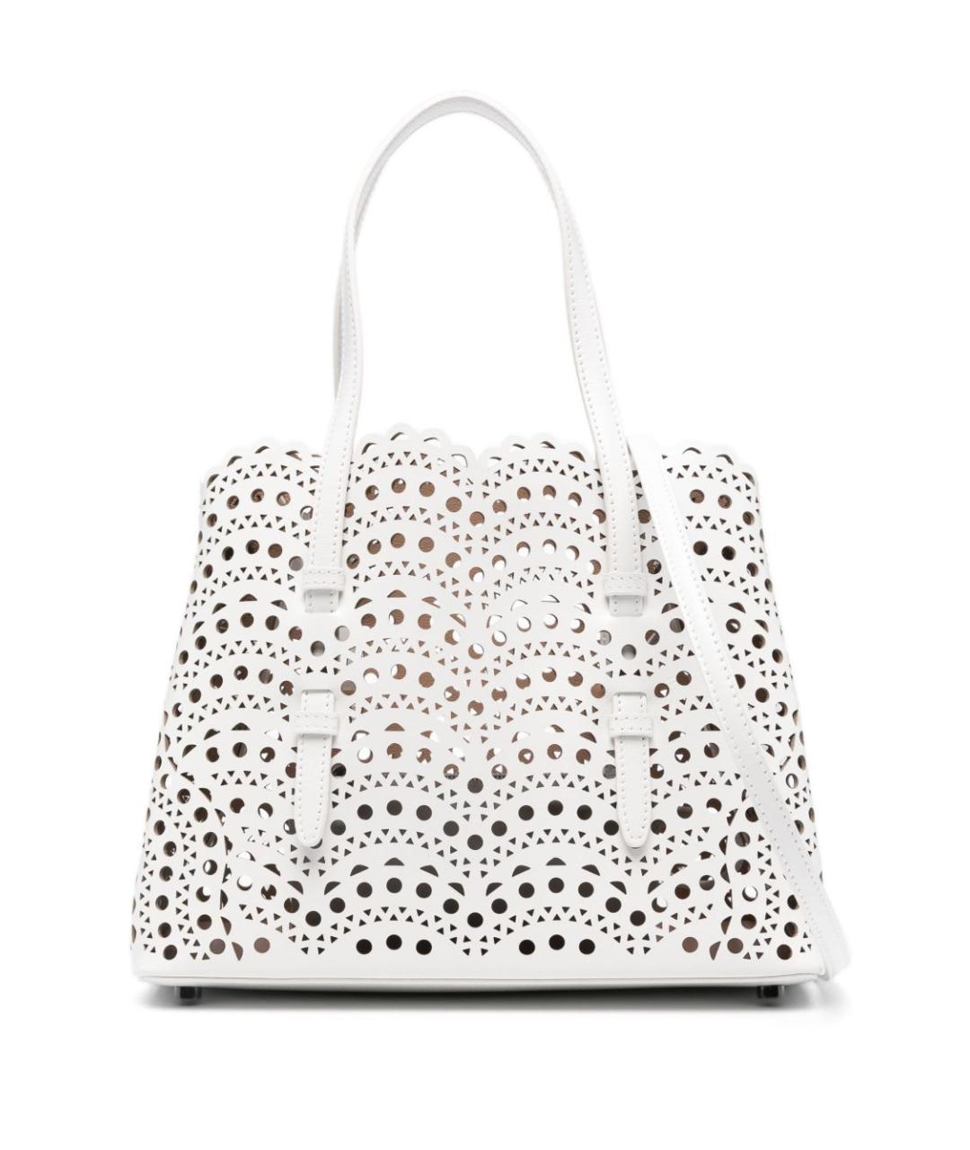 ALAIA Белая кожаная сумка с короткими ручками, фото 1