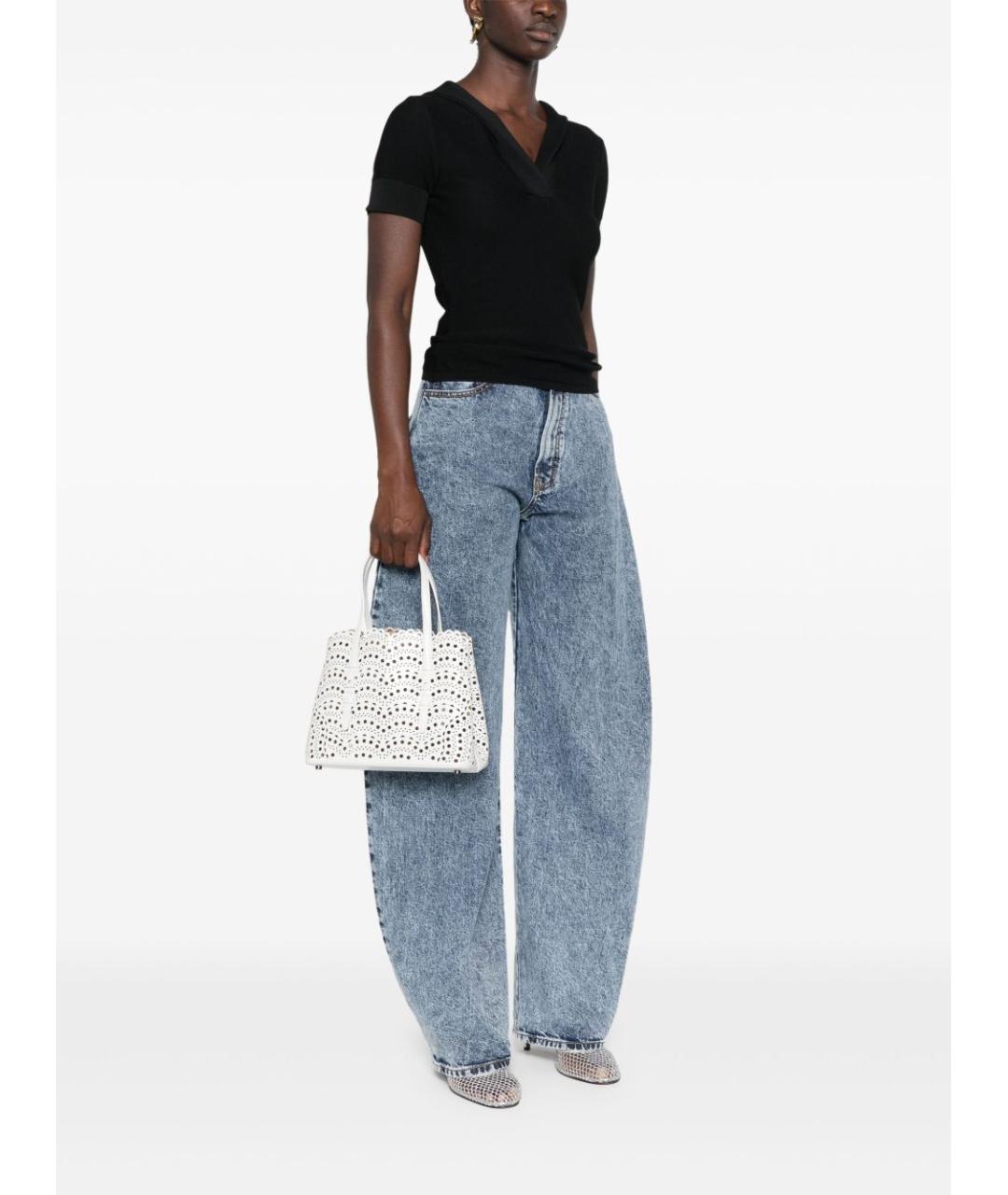 ALAIA Белая кожаная сумка с короткими ручками, фото 5