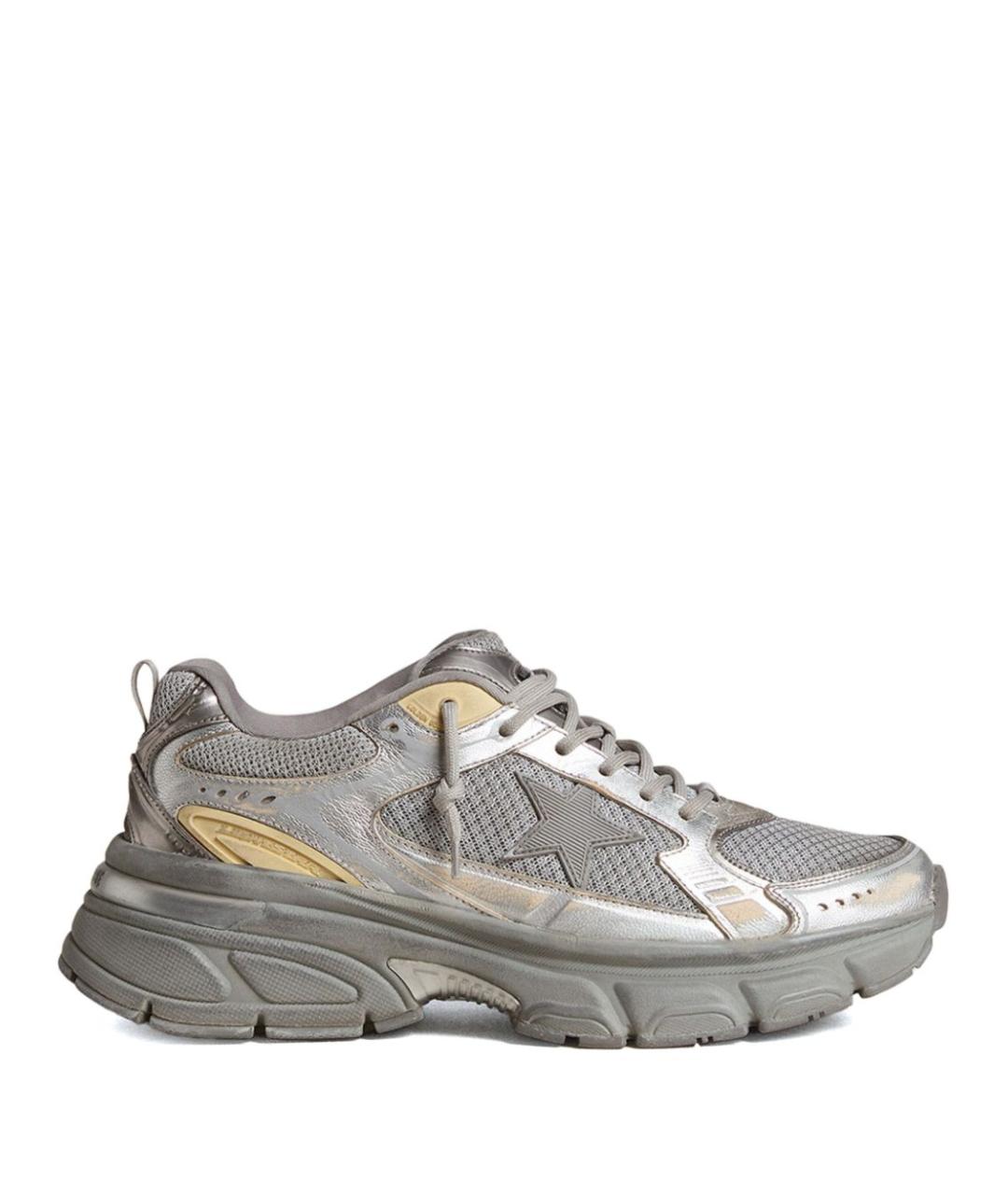 GOLDEN GOOSE Серые текстильные низкие кроссовки / кеды, фото 1