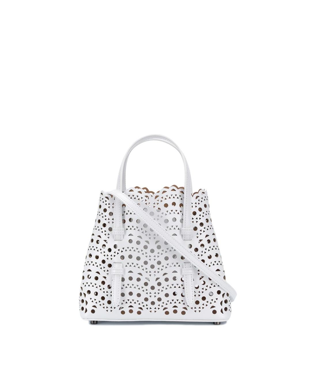 ALAIA Белая кожаная сумка с короткими ручками, фото 1