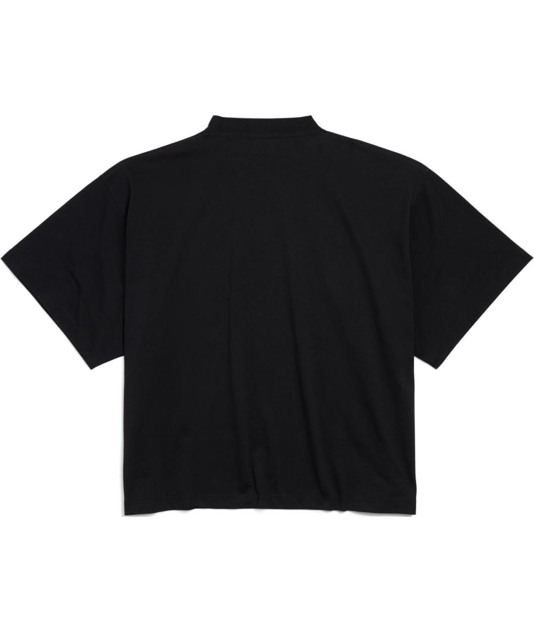 BALENCIAGA Черная хлопковая футболка, фото 2