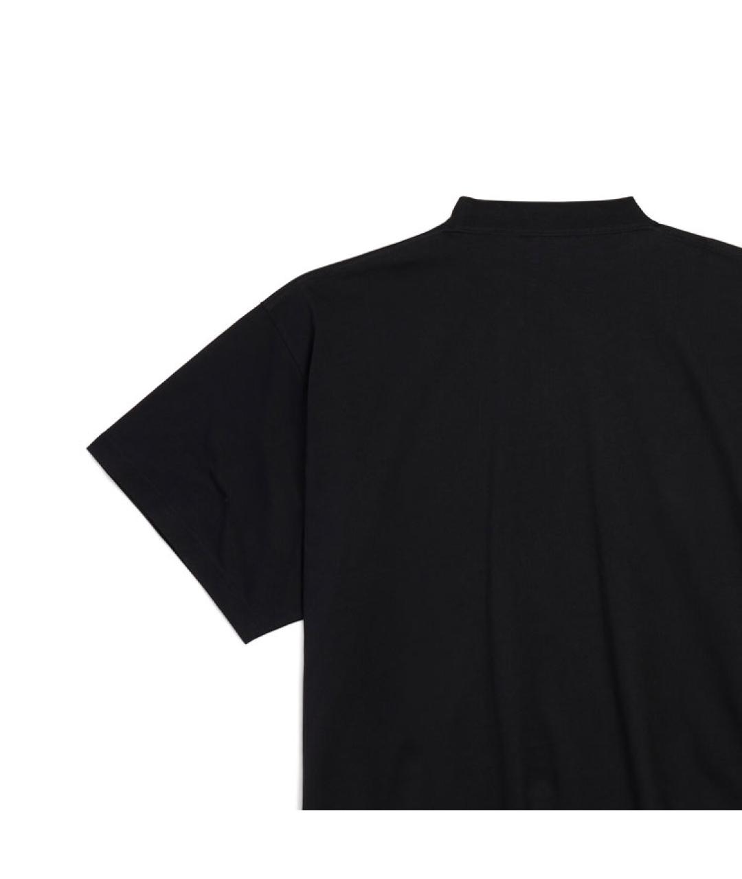 BALENCIAGA Черная хлопковая футболка, фото 5