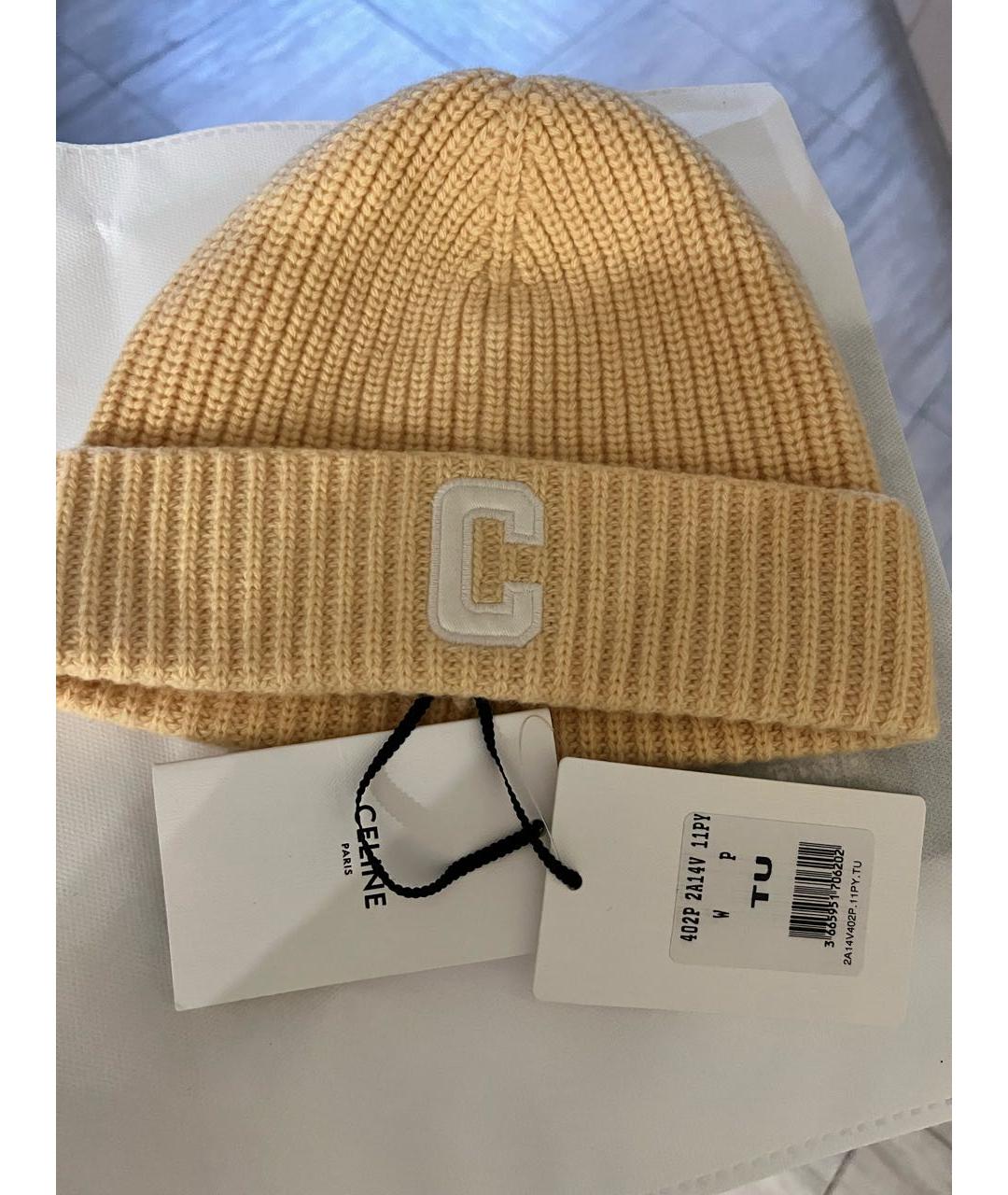 CELINE Бежевая кашемировая шапка, фото 2