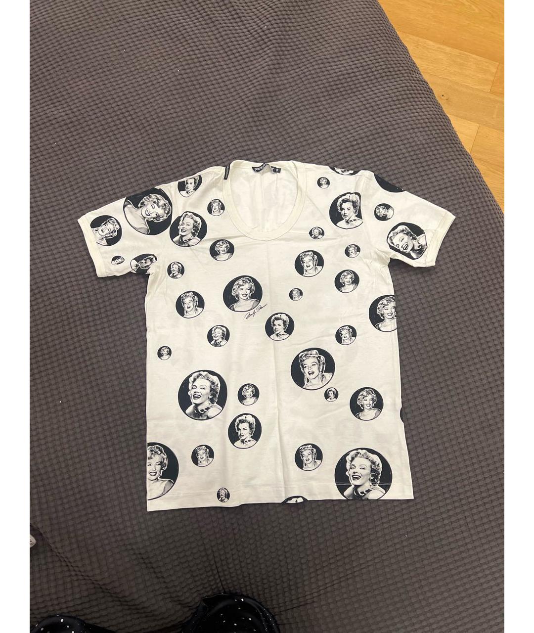 DOLCE&GABBANA Белая хлопковая футболка, фото 5