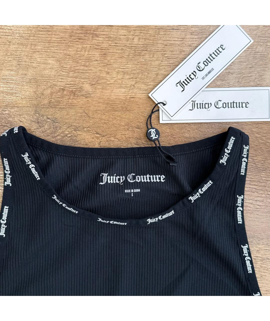 JUICY COUTURE Черная полиэстеровая майка, фото 5