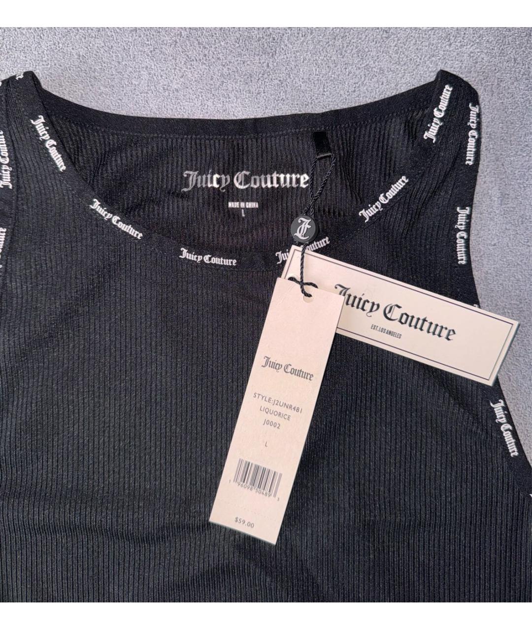 JUICY COUTURE Черная полиэстеровая майка, фото 3